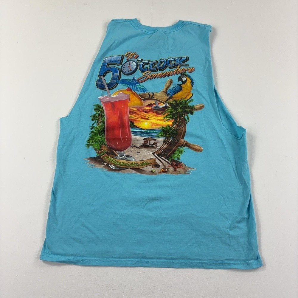 Margaritaville Shirt Mens Medium 5 O'Clock Somewhere Tank Key West Jimmy Buffett
